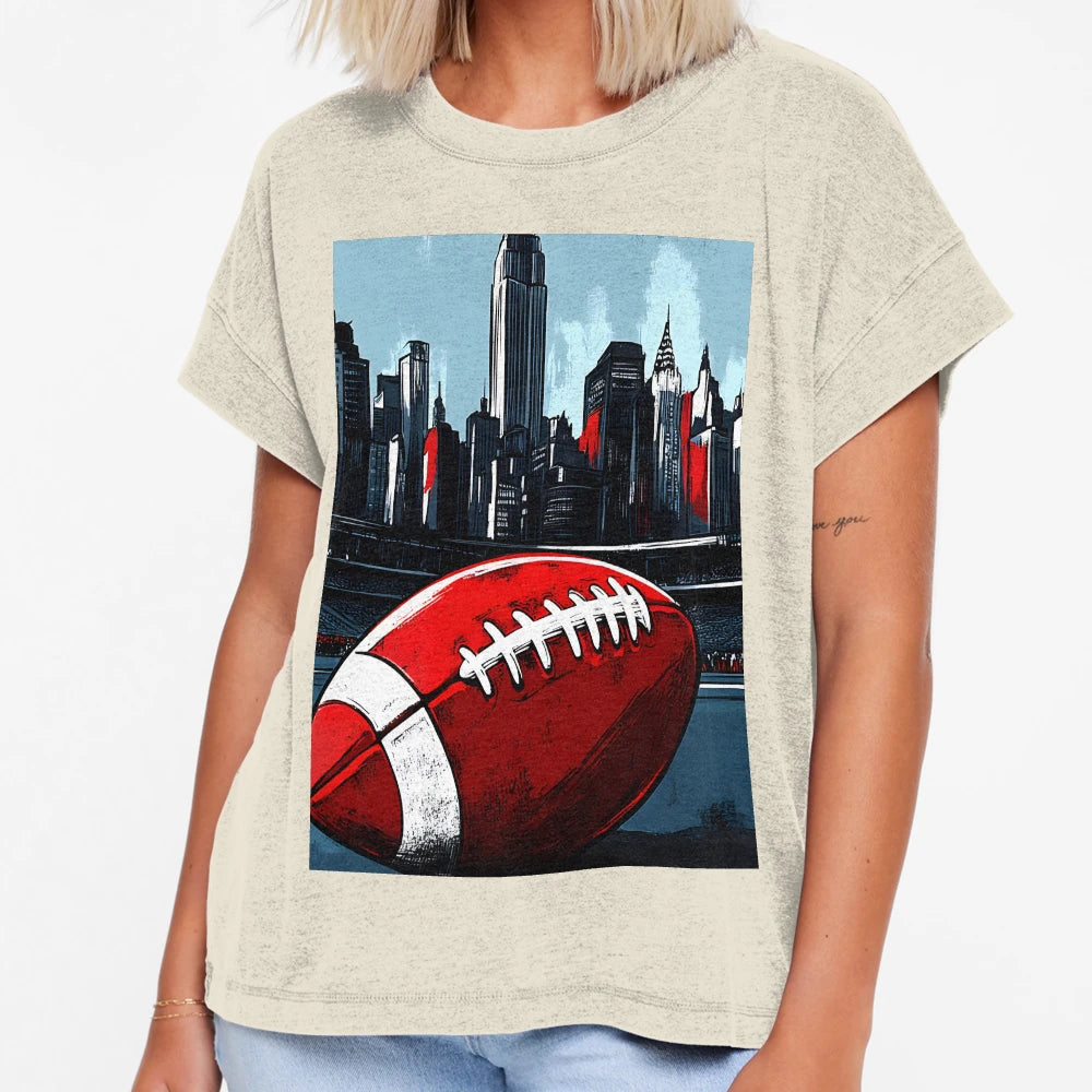 Football Field Urban Skyline And T-Shirt - Casual Everyday Wear for Adults - T-Shirt, Sweatshirt, Hoodie