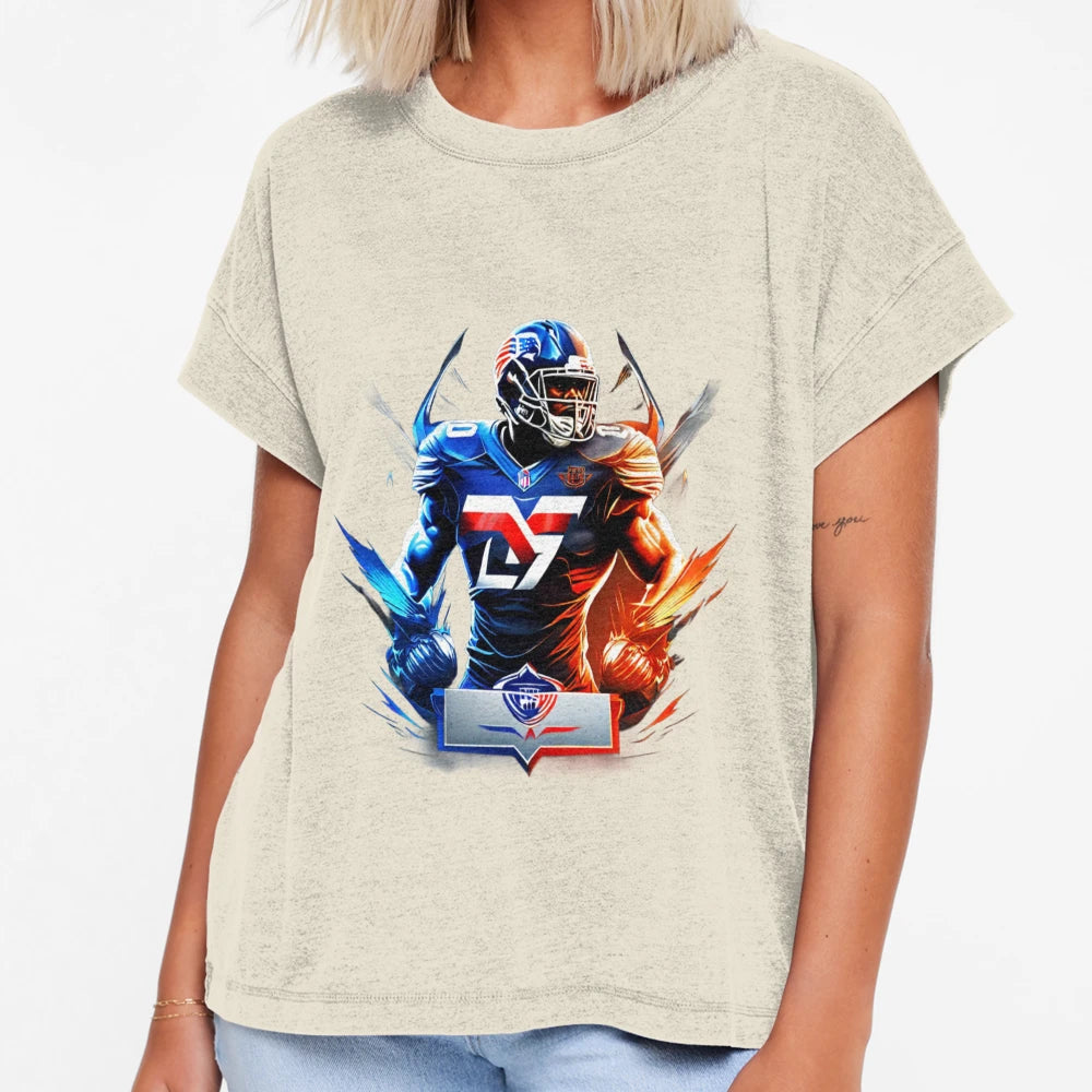 Strong Football Player Holding T-Shirt - Fun Novelty Design for Adults - T-Shirt, Sweatshirt, Hoodie
