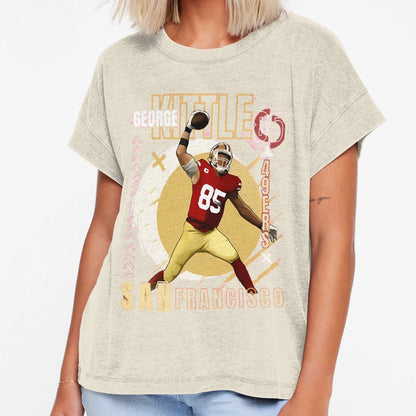 George Krieger Sport Kittle Heart 49Ers T-Shirt - Graphic Print Unisex - T-Shirt, Sweatshirt, Hoodie