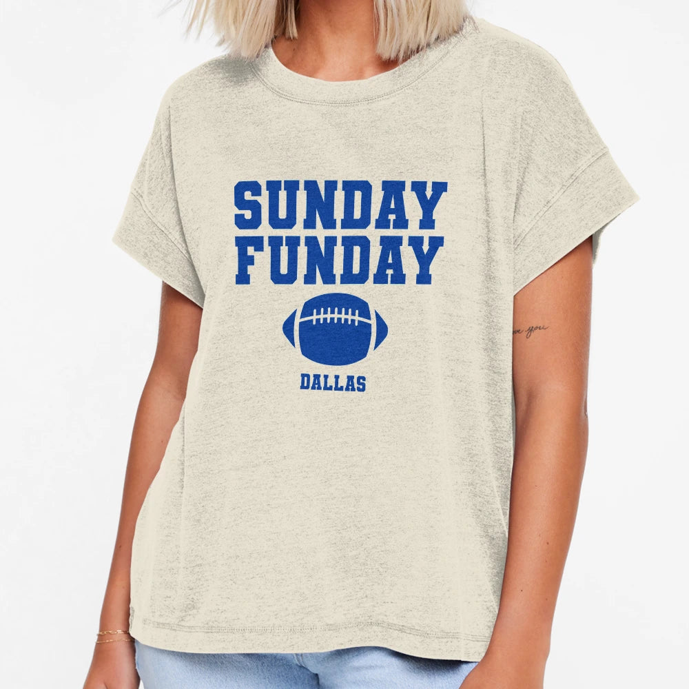 Sunday Funday Football Dallas T-Shirt - Minimalist Print Unisex - T-Shirt, Sweatshirt, Hoodie