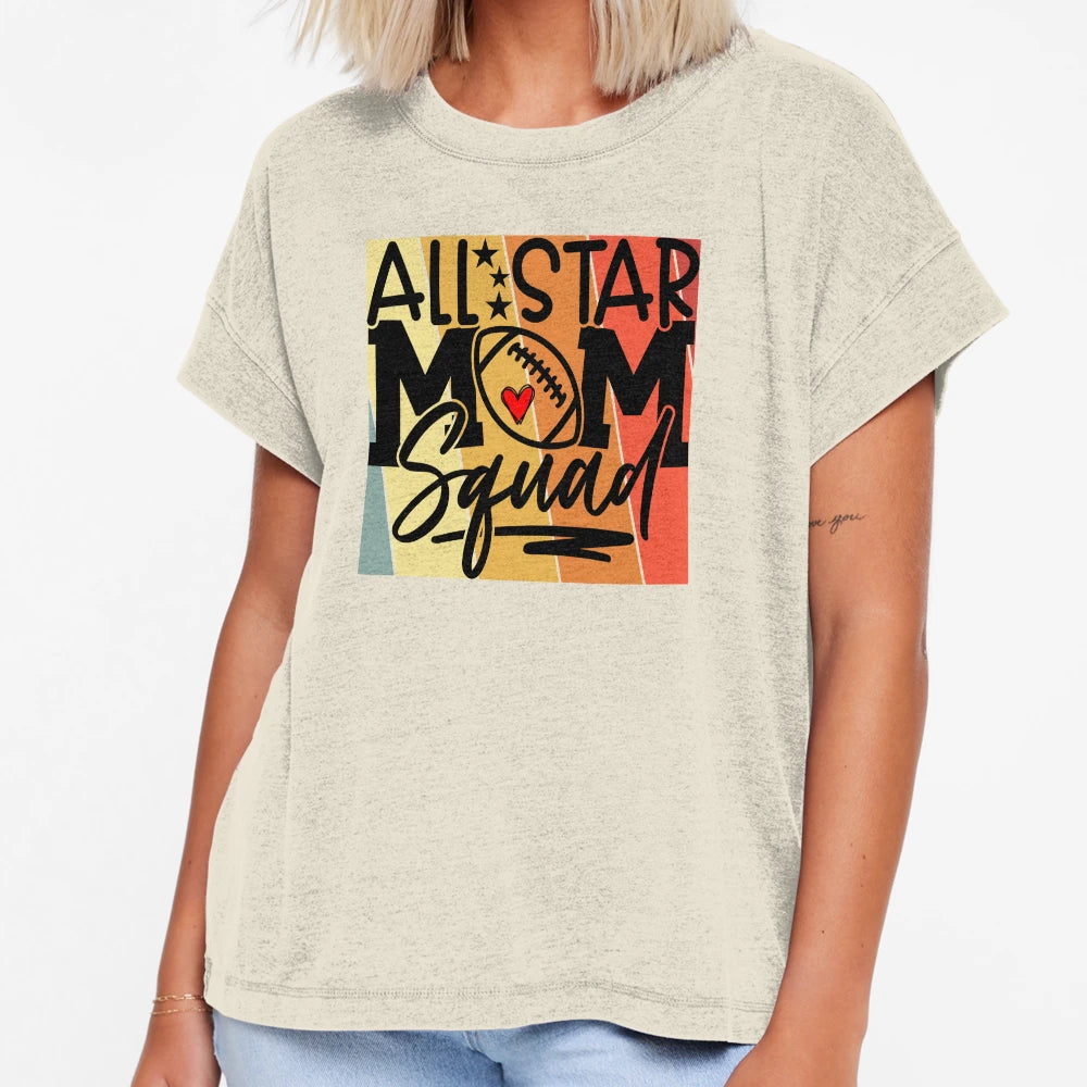 All Star Football Mom Squad Colorful T-Shirt - Unique Graphic Unisex - T-Shirt, Sweatshirt, Hoodie