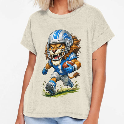 Lions Football Caricature T-Shirt - Custom Art Print Men Women - T-Shirt, Sweatshirt, Hoodie