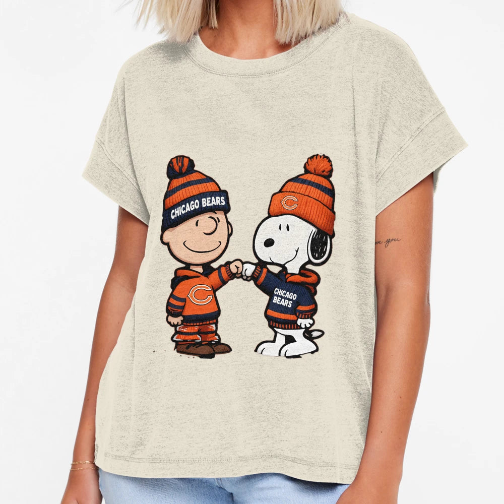 Chicago Bears Snoopy Football Cartoon T-Shirt - Novelty Apparel Unisex - T-Shirt, Sweatshirt, Hoodie