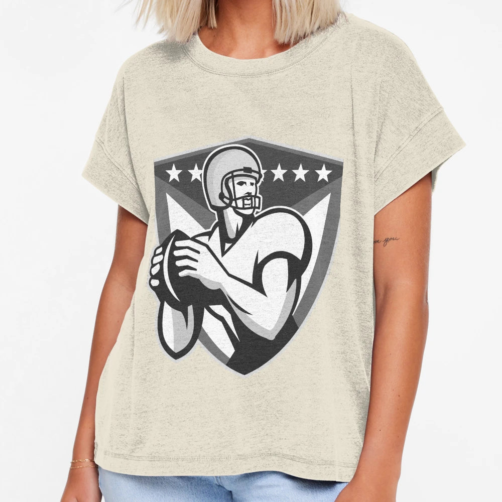 American Football Player Throwing T-Shirt - Fun Novelty Design for Adults - T-Shirt, Sweatshirt, Hoodie