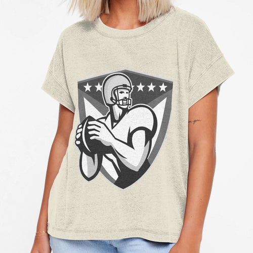 American Football Player Throwing T-Shirt - Fun Novelty Design for Adults - T-Shirt, Sweatshirt, Hoodie