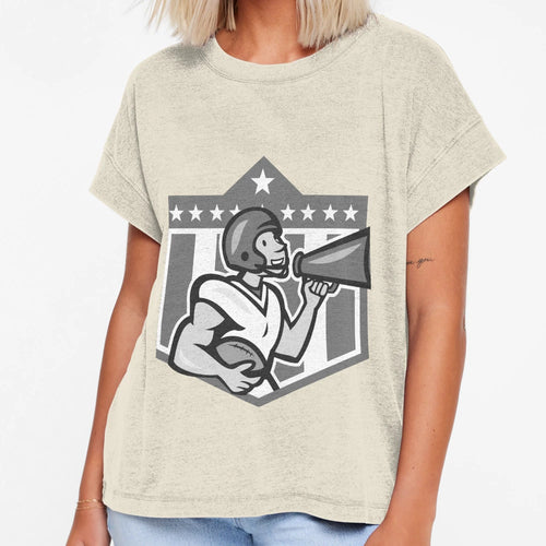 American Football Bullhorn Shield T-Shirt - Casual Everyday Wear Men Women - T-Shirt, Sweatshirt, Hoodie