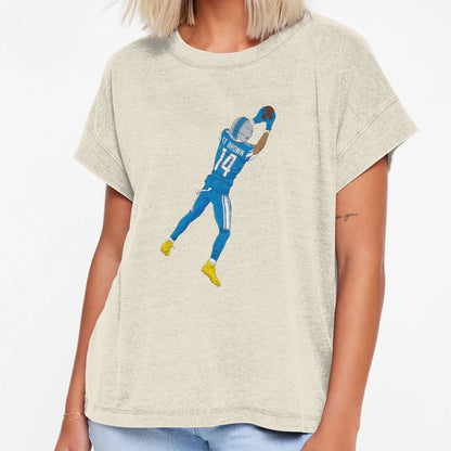 Amon Ra St Brown Leaping Catch T-Shirt - Minimalist Print Men Women - T-Shirt, Sweatshirt, Hoodie