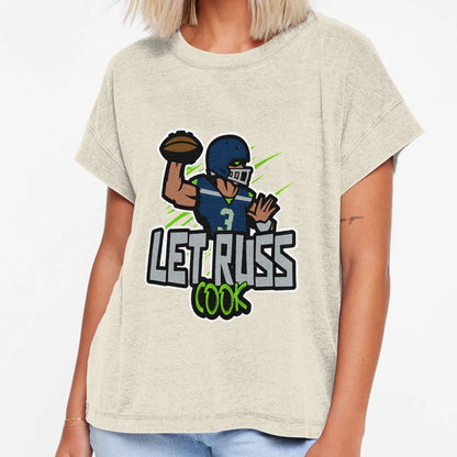 Let Russ Cook Go Hawks Seattle T-Shirt - Minimalist Print Men Women - T-Shirt, Sweatshirt, Hoodie