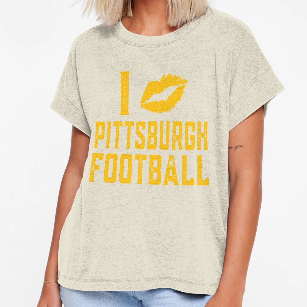I Love Pittsburgh Football Distressed T-Shirt - Unique Graphic for Adults - T-Shirt, Sweatshirt, Hoodie
