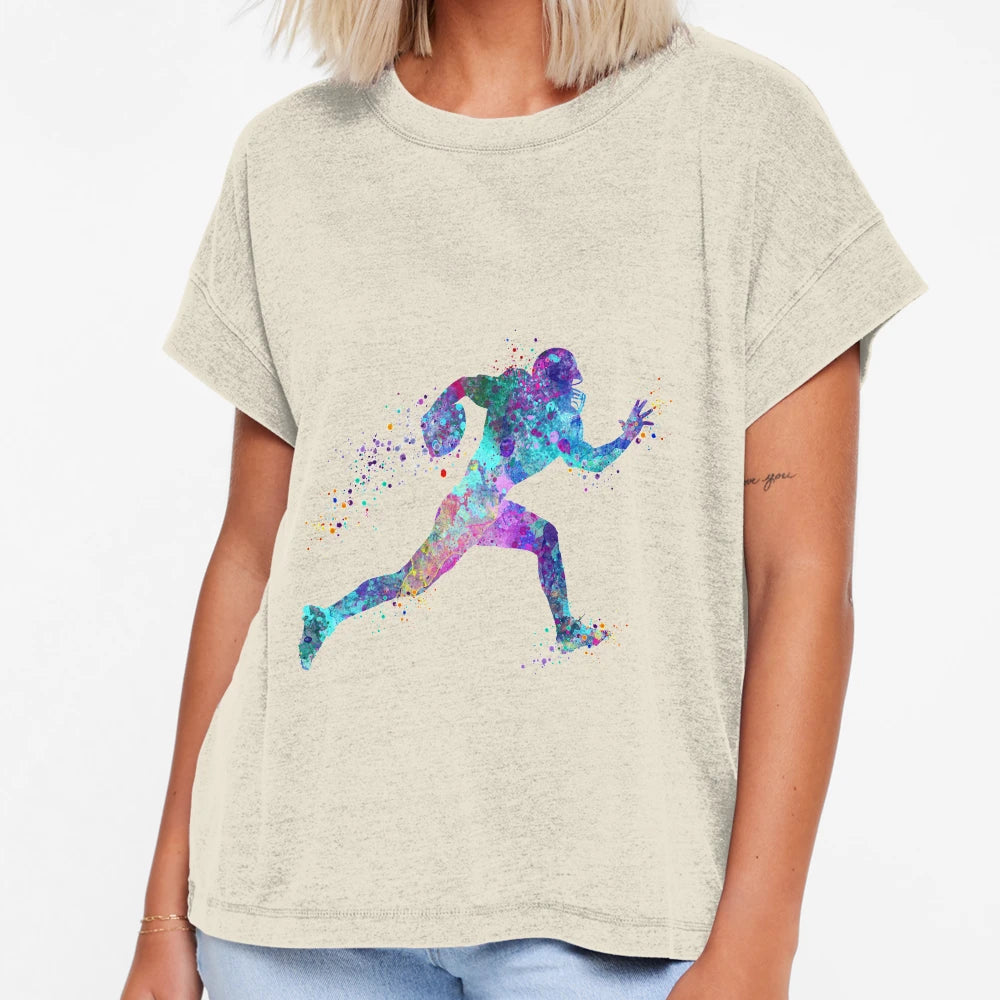 American Football Player Watercolor T-Shirt - Unique Graphic Unisex - T-Shirt, Sweatshirt, Hoodie