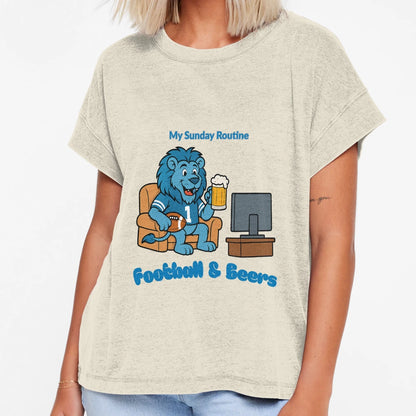 Detroit Lions My Sunday Routine Lion T-Shirt - Custom Art Print Unisex - T-Shirt, Sweatshirt, Hoodie