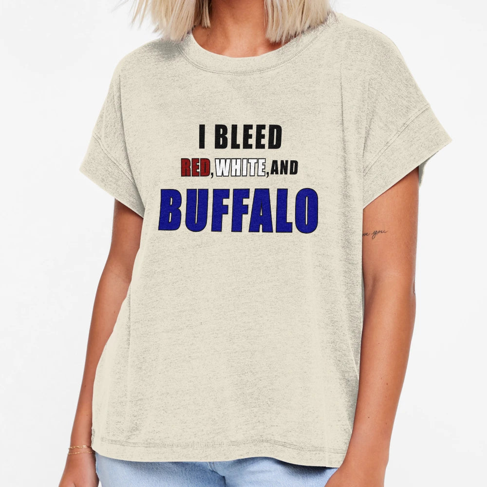 I Bleed Red White And Buffalo T-Shirt - Fun Novelty Design for Adults - T-Shirt, Sweatshirt, Hoodie