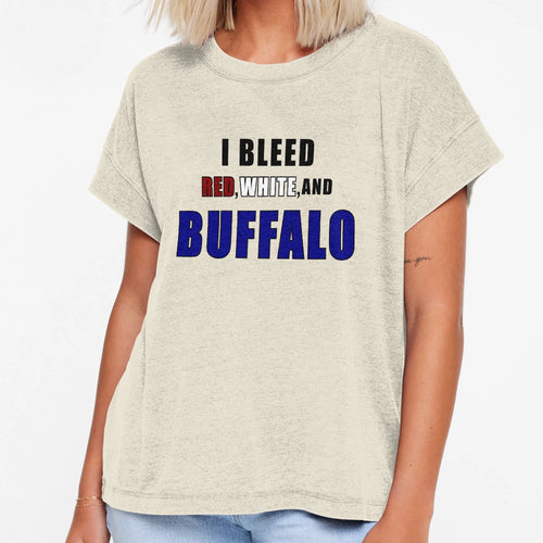 I Bleed Red White And Buffalo T-Shirt - Fun Novelty Design for Adults - T-Shirt, Sweatshirt, Hoodie