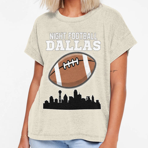 Dallas Night Football Texas Football T-Shirt - Minimalist Print Unisex - T-Shirt, Sweatshirt, Hoodie
