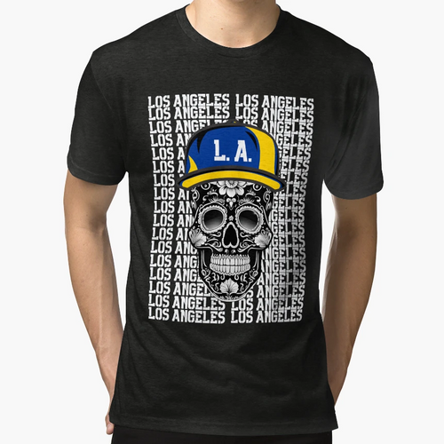 Los Angeles Sugar Skull T-Shirt - Fun Novelty Design for Adults - T-Shirt, Sweatshirt, Hoodie