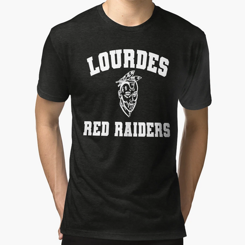 Lourdes Red Raiders White Logo T-Shirt - Fun Novelty Design Unisex - T-Shirt, Sweatshirt, Hoodie