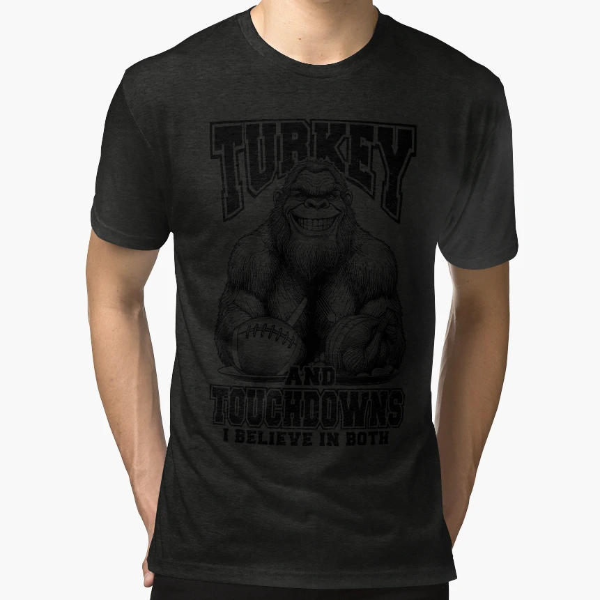 Turkey Touchdowns Funny Thanksgiving T-Shirt - Trendy Graphic for Adults - T-Shirt, Sweatshirt, Hoodie