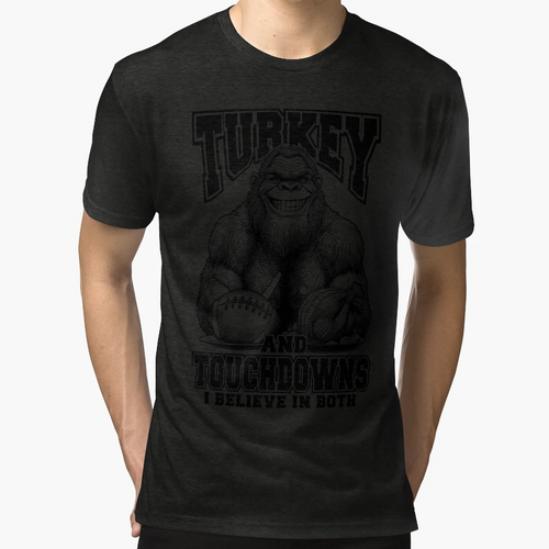 Turkey Touchdowns Funny Thanksgiving T-Shirt - Trendy Graphic for Adults - T-Shirt, Sweatshirt, Hoodie