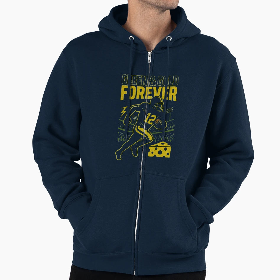 Green Bay Packers Grunge Football Hoodie - Custom Art Print Men Women - T-Shirt, Sweatshirt, Hoodie