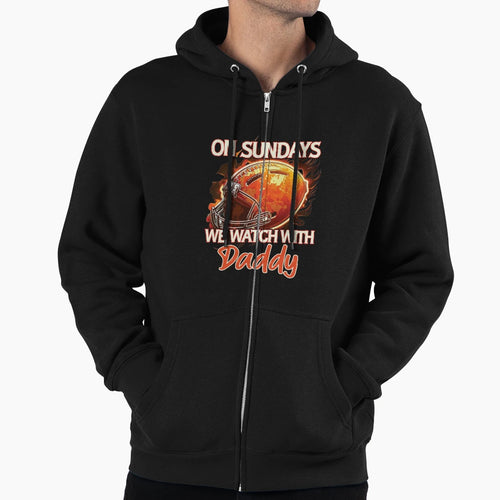 Sunday Football Daddy Fan Sundays We Hoodie - Graphic Print Men Women - T-Shirt, Sweatshirt, Hoodie