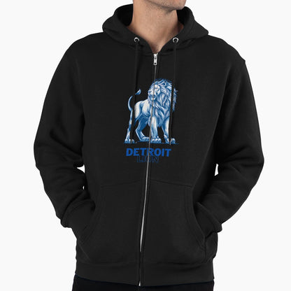 Detroit Lion Majestic Blue Pride Hoodie - Casual Everyday Wear Unisex - T-Shirt, Sweatshirt, Hoodie