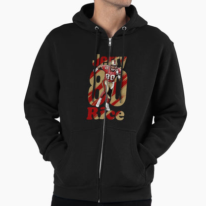 Jerry Rice 80 San Francisco Football Art Hoodie - Novelty Apparel Unisex - T-Shirt, Sweatshirt, Hoodie