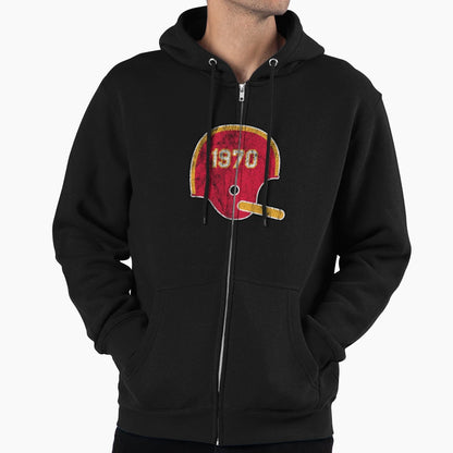 Kansas City Chiefs Year Founded Helmet Hoodie - Aesthetic Graphic Unisex - T-Shirt, Sweatshirt, Hoodie