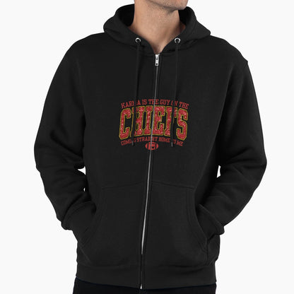 Karma Is Guy Chiefs TK Taylor Hoodie - Aesthetic Graphic for Adults - T-Shirt, Sweatshirt, Hoodie