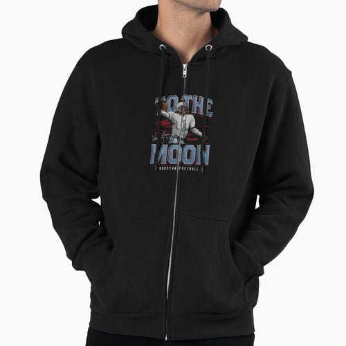 Warren Moon Houston To Moon Hoodie - Minimalist Print Men Women - T-Shirt, Sweatshirt, Hoodie