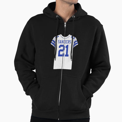 Deion Sanders 21 Jersey Hoodie - Minimalist Print Men Women - T-Shirt, Sweatshirt, Hoodie