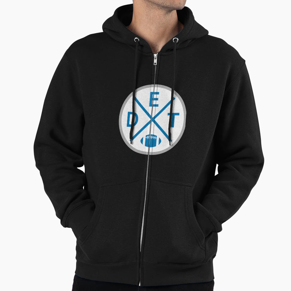 Detroit Football Emblem Det Pride Hoodie - Aesthetic Graphic Men Women - T-Shirt, Sweatshirt, Hoodie