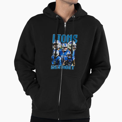 Detroit Team Bootleg Hoodie - Minimalist Print Men Women - T-Shirt, Sweatshirt, Hoodie
