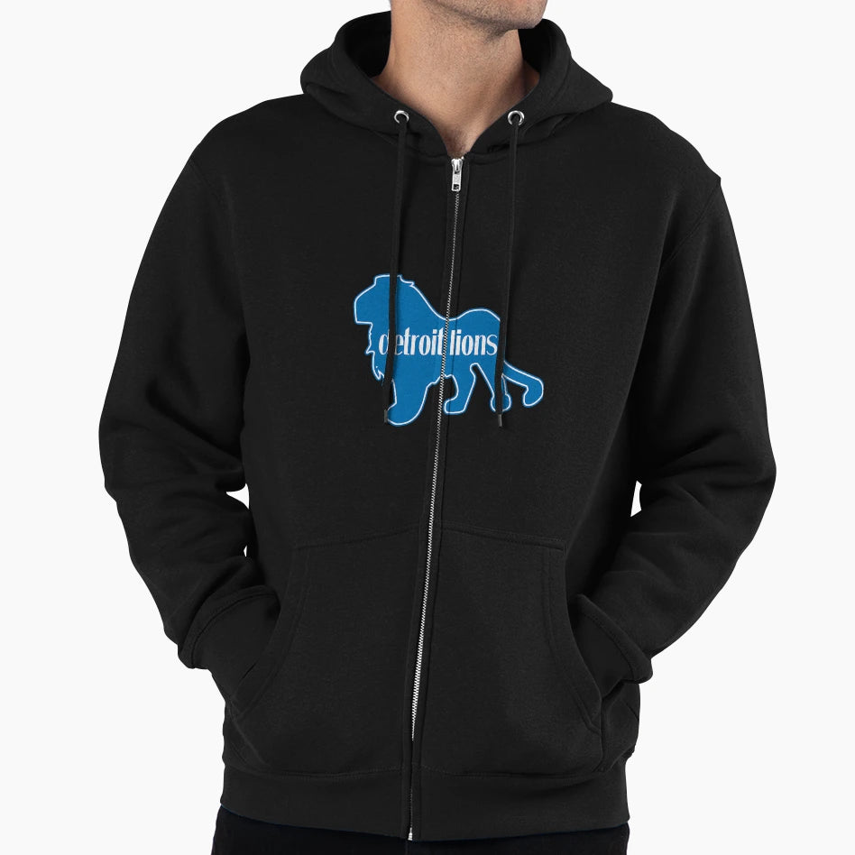 Detroit Lions Blue Silhouette Pride Hoodie - Graphic Print Men Women - T-Shirt, Sweatshirt, Hoodie