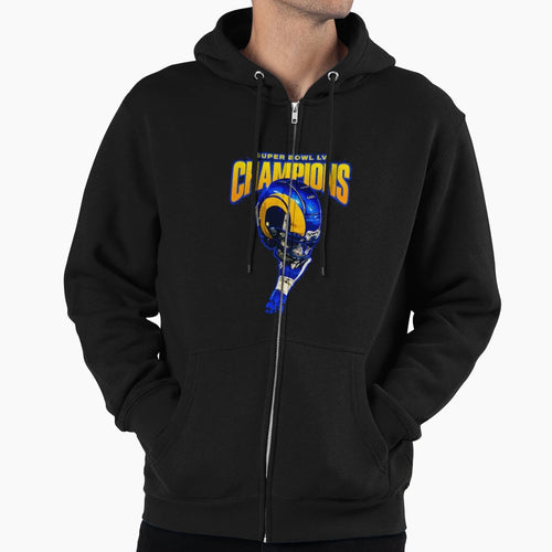 Copia De Rams Helmet Hoodie - Novelty Apparel for Adults - T-Shirt, Sweatshirt, Hoodie