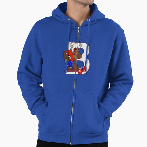 Cartoon Buffalo Football Character Hoodie - Aesthetic Graphic Men Women - T-Shirt, Sweatshirt, Hoodie