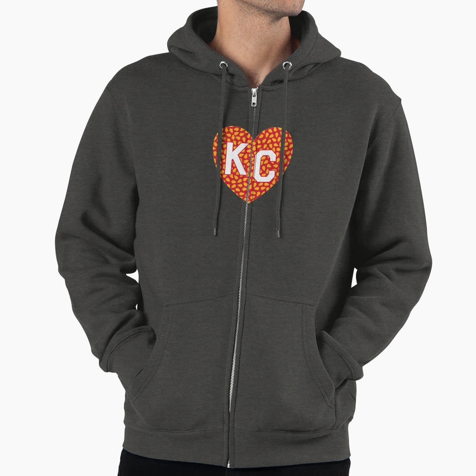 Arrowhead Kc Heart Hoodie - Graphic Print Unisex - T-Shirt, Sweatshirt, Hoodie