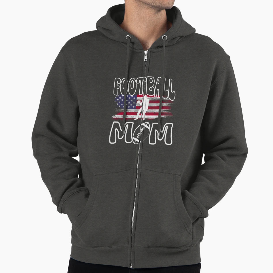 Football Mom Hoodie - Streetwear Style Men Women - T-Shirt, Sweatshirt, Hoodie