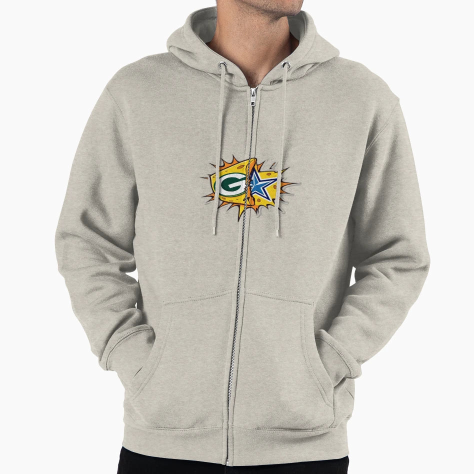 Green Bay Packers Vs Dallas Cowboys Hoodie - Custom Art Print for Adults - T-Shirt, Sweatshirt, Hoodie