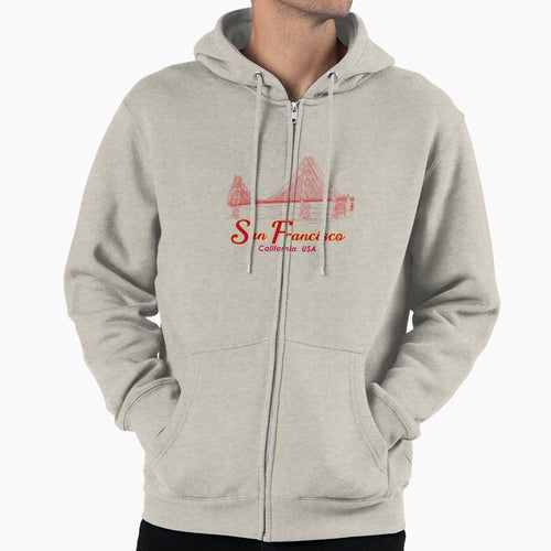 San Francisco California Iconic Golden Hoodie - Custom Art Print Unisex - T-Shirt, Sweatshirt, Hoodie