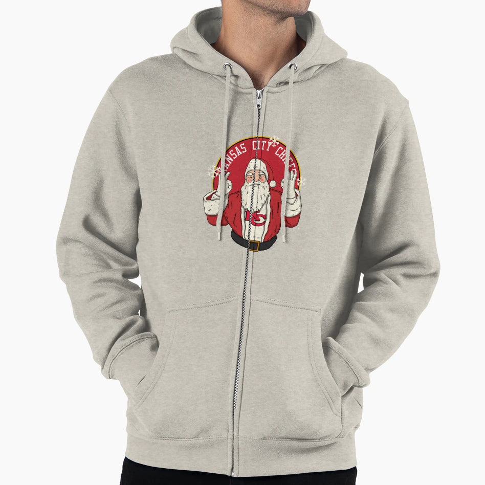 Santa Claus Loves Kansas City Chiefs Hoodie - Aesthetic Graphic Men Women - T-Shirt, Sweatshirt, Hoodie