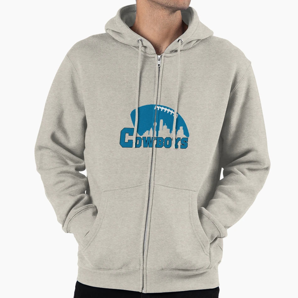 Dallas Football Skyline Fan Art Hoodie - Trendy Graphic Unisex - T-Shirt, Sweatshirt, Hoodie