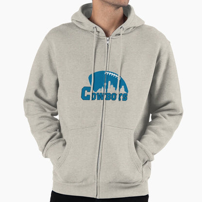 Dallas Football Skyline Fan Art Hoodie - Trendy Graphic Unisex - T-Shirt, Sweatshirt, Hoodie
