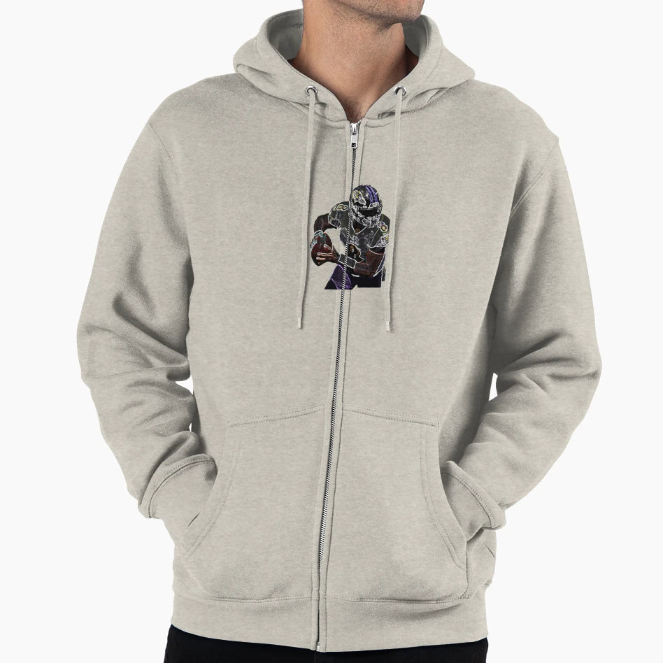 Lamar Jackons Raven Fan Art Hoodie - Custom Art Print Unisex - T-Shirt, Sweatshirt, Hoodie
