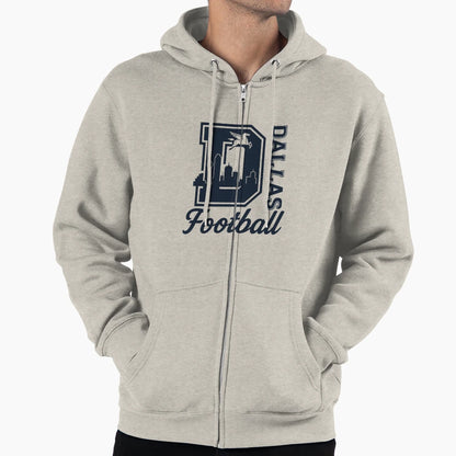 Dallas Skyline Pegasus Football Hoodie - Graphic Print Men Women - T-Shirt, Sweatshirt, Hoodie