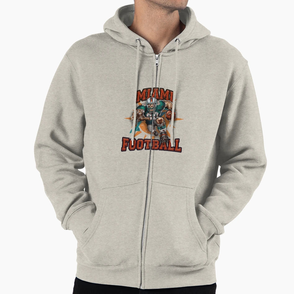 Miami Football Hoodie - Trendy Graphic Unisex - T-Shirt, Sweatshirt, Hoodie