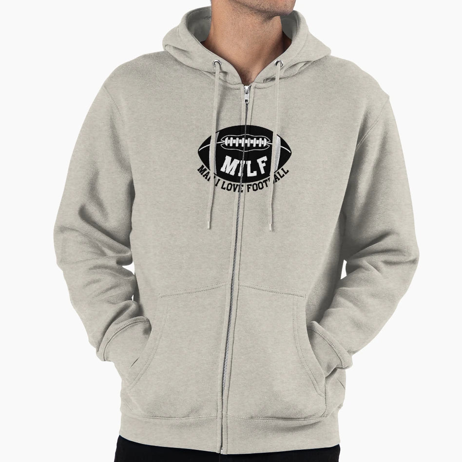 Milf I Love Football American Hoodie - Aesthetic Graphic Men Women - T-Shirt, Sweatshirt, Hoodie