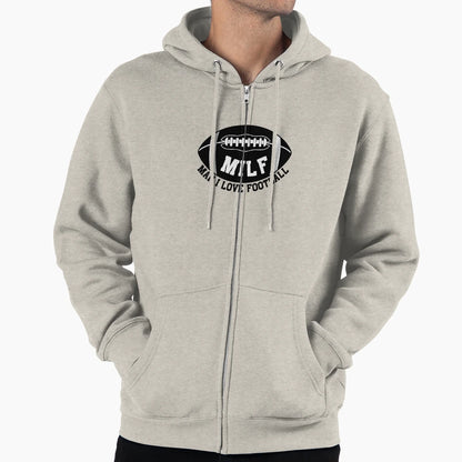 Milf I Love Football American Hoodie - Aesthetic Graphic Men Women - T-Shirt, Sweatshirt, Hoodie