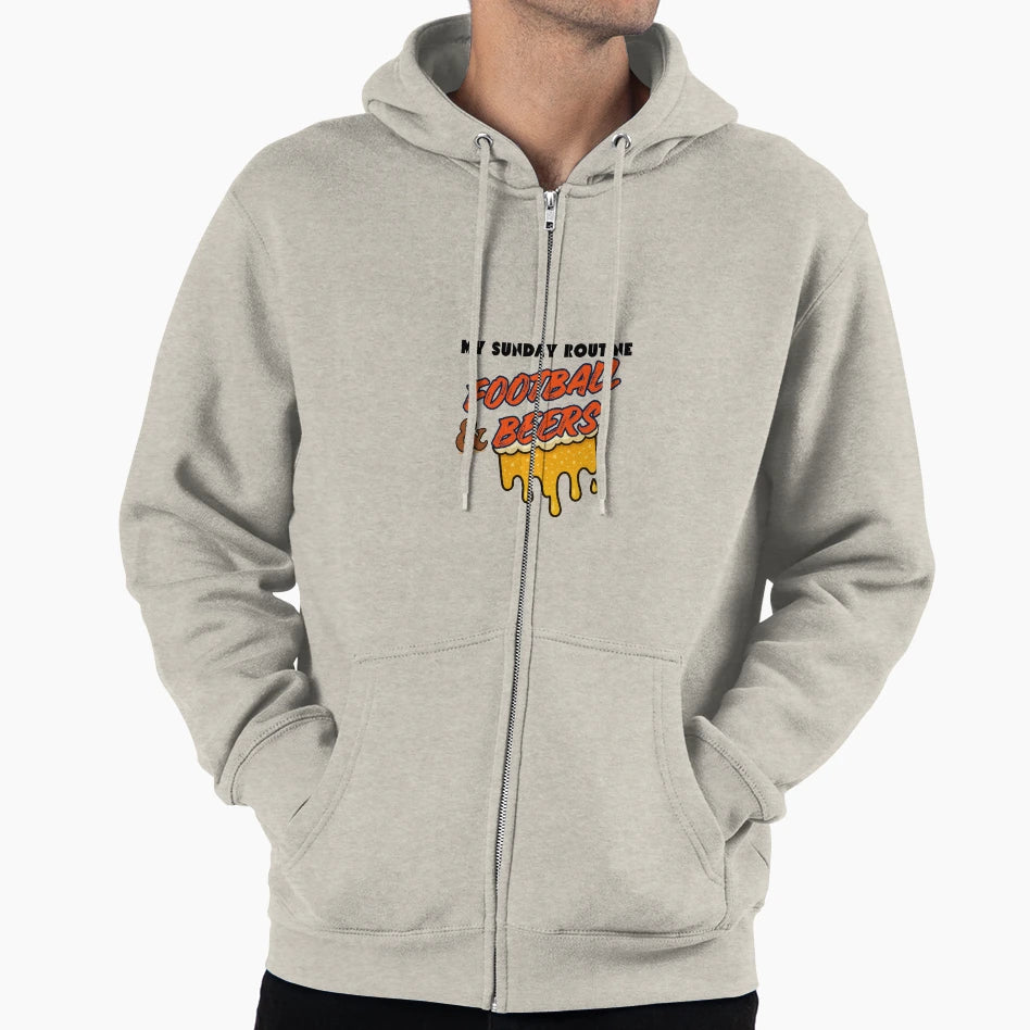 Denver Broncos Sunday Routine Football Beers Hoodie - Graphic Print Unisex - T-Shirt, Sweatshirt, Hoodie
