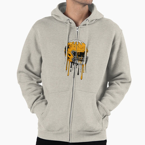 Melting Football Helmet Surreal Sports Hoodie - Minimalist Print Men Women - T-Shirt, Sweatshirt, Hoodie