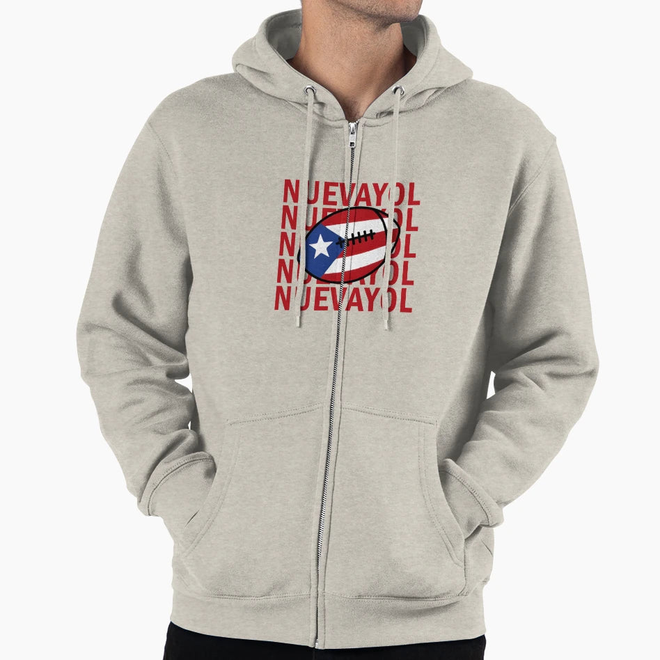 Nuevayol Puerto Rican Football Hoodie - Fun Novelty Design Men Women - T-Shirt, Sweatshirt, Hoodie